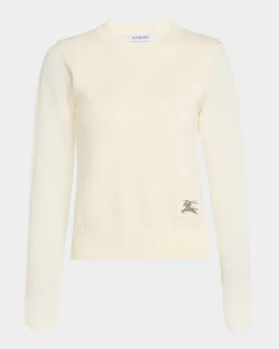 Burberry Constance Wool-blend Crewneck Sweater In Neutral