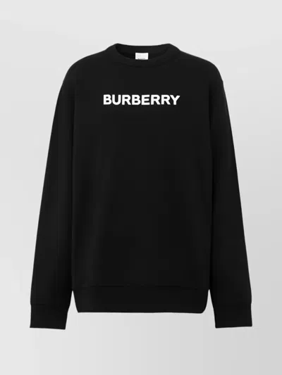 Burberry Burlow Logo Cotton Jersey Sweatshirt In Black