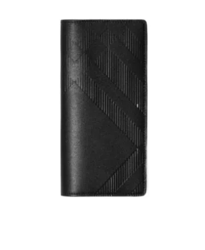 Burberry Continental Leather Wallet In Black
