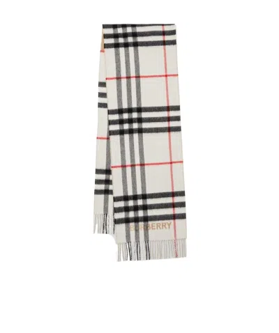 BURBERRY BURBERRY CHECKED PATTERN FRINGE DETAILED SCARF