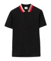 Burberry Contrast-collar Short-sleeve Polo Shirt In Black