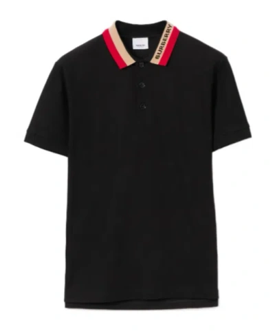 BURBERRY BURBERRY CONTRAST-COLLAR SHORT-SLEEVED POLO SHIRT