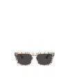 Burberry Contrast-color Thick Frame Sunglasses In Black