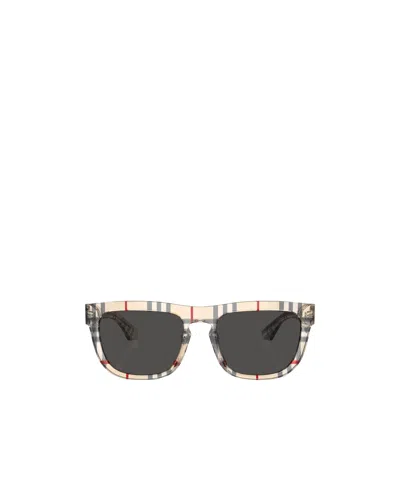 Burberry Contrast-color Thick Frame Sunglasses In Black