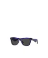 Burberry Contrast-color Thick Frame Sunglasses In Black