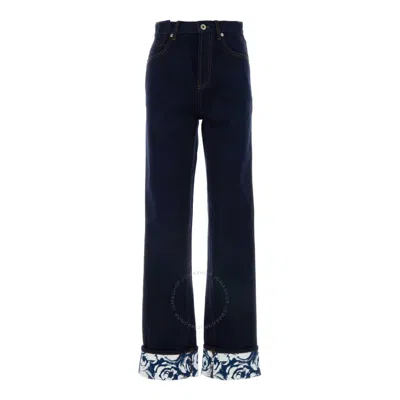 BURBERRY BURBERRY CONTRAST CUFF BOYFRIEND DENIM TROUSERS