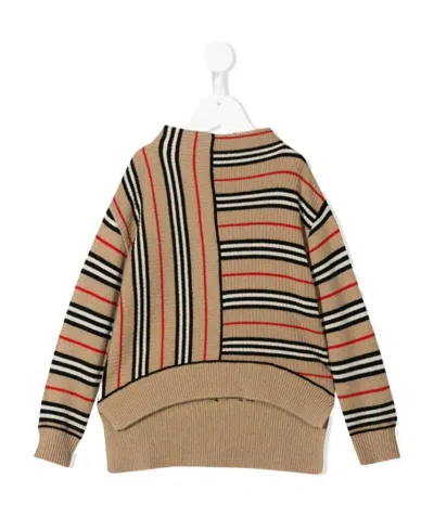 Burberry Contrast Icon Stripe Jumper In Nude