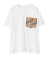 Burberry Women White Jersey Checked Twill-trimmed Cotton-jersey T-shirt Tee Shirt In White