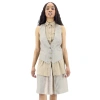 BURBERRY BURBERRY CONTRAST SEAM AND BOX-PLEAT DETAIL LINE A-LINE SKIRT IN CEDAR BROWN MELANGE