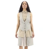 Burberry Contrast Seam And Box-pleat Detail Line A-line Skirt In Cedar Brown Melange In Cedar Brown Melange