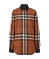 Burberry Contrast-trim Checked Shirt In Brown