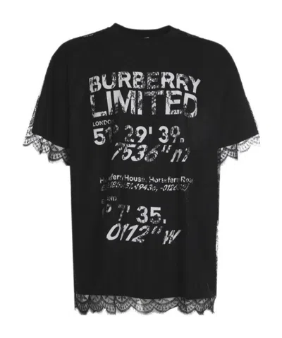 Burberry Coordinates Lace Layered T-shirt In Black