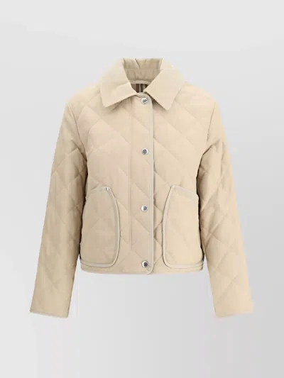 Burberry Corduroy Collar Cotton Jacket In Neutral