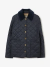 BURBERRY CORDUROY COLLAR DIAMOND QUILTED JACKET