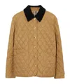 Burberry Giacca Trapuntata Con Colletto In Velluto In Brown