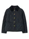 Burberry Corduroy-collar Jacket In Blue