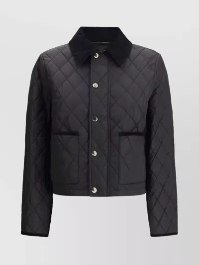 BURBERRY CORDUROY COLLAR MODERN QUILTED JACKET