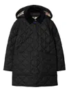 Burberry Corduroy-collar Quilted Jacket In Black