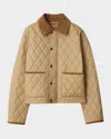Burberry Reversible Quilted Short Jacket In Flax