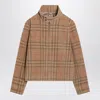 Burberry Corduroy Jacket With Check Pattern In Brown