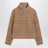 Burberry Corduroy Jacket With Check Pattern In Brown