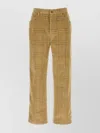 Burberry Corduroy Pant With Embroidered Plaid Pattern In Multi
