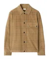 Burberry Plaid Corduroy Overshirt Chest Pocket In Brown