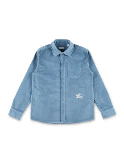 Burberry Kids' Corduroy Shirt In Alloy Blue