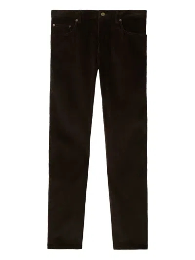 Burberry Corduroy Straight-leg Trousers In Brown