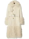 Burberry Corduroy Trench Coat In White