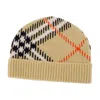 Burberry Checked Ribbed Cashmere-blend Beanie In Brown
