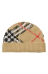 Burberry Men Cashmere Blend Check Beanie Hat In Brown