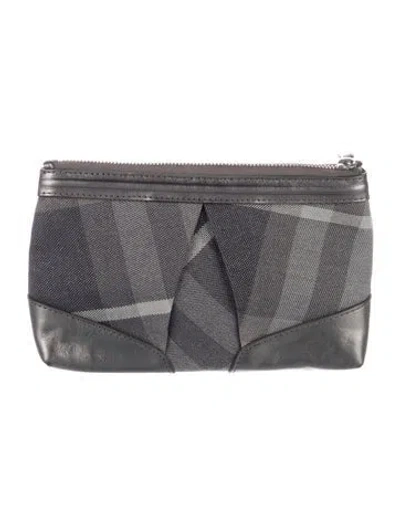 Pre-owned Burberry Cosmetic Bag In Gray