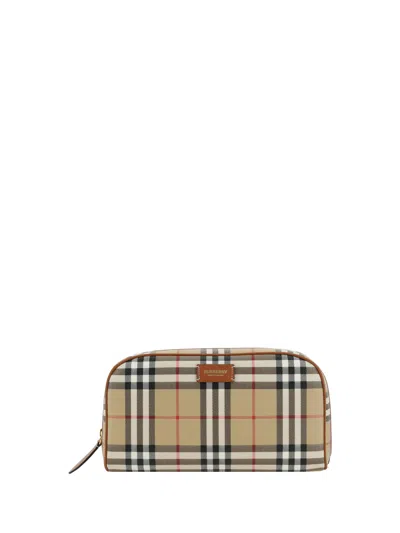 Burberry Cosmetic Pouch In Archive Beige
