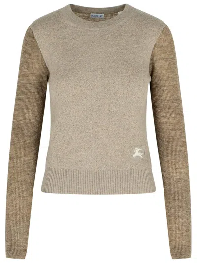 Burberry 'costance' Turtleneck Sweater In Beige Alpaca Blend In Brown