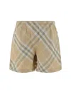 Burberry Man Swim Trunks Sand Size L Polyamide In Flax Ip Check