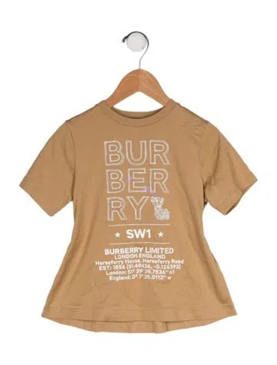 Pre-owned Burberry Babies' Coton Graphic Print Dress In White