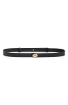 Burberry Cotswolds Croc Embossed Leather Belt In Black