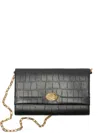 Burberry Cotswolds Crocodile-effect Chain-strap Clutch Bag In Black