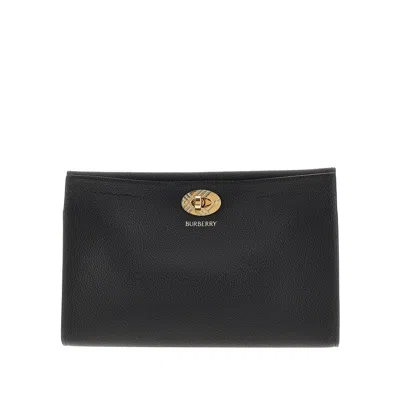 Burberry 'cotswolds' Grained Leather Pouch In Black