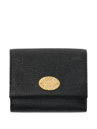 Burberry Cotswolds Leather Check-engraved Wallet In Black