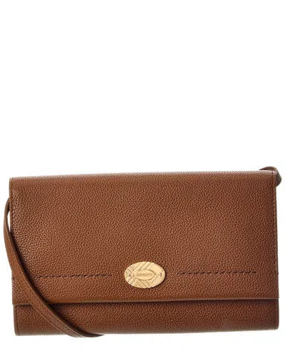 Burberry Cotswolds Leather Strap Wallet In Brown
