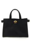 Burberry Mini Cotswold Grained Leather Top Handle Bag In Black