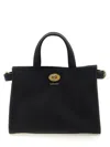 Burberry Mini Cotswold Grained Leather Top Handle Bag In Black