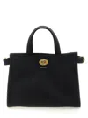 Burberry Mini Cotswold Grained Leather Top Handle Bag In Black