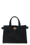 Burberry Mini Cotswold Grained Leather Top Handle Bag In Black