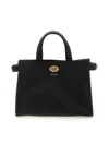 Burberry Mini Cotswold Grained Leather Top Handle Bag In Black