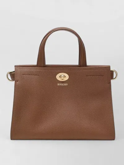 Burberry Cotswolds Small Tote Textured Structure In Brown
