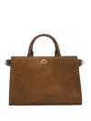 Burberry Cotswolds Suede Small Tote Bag In Brown