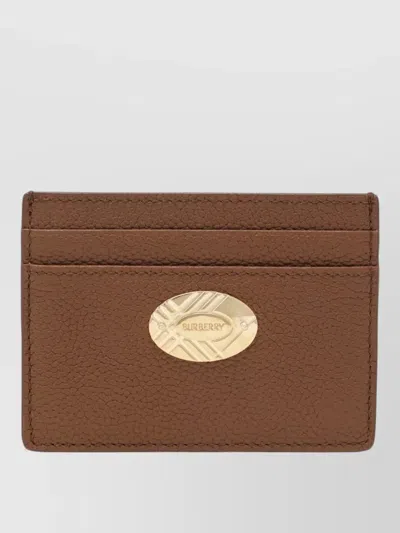 BURBERRY COTSWOLDS TEXTURED LEATHER COMPACT CARD HOLDER